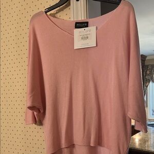 Bolufe boutique dolman sleeve Pink V-Neck Sweater